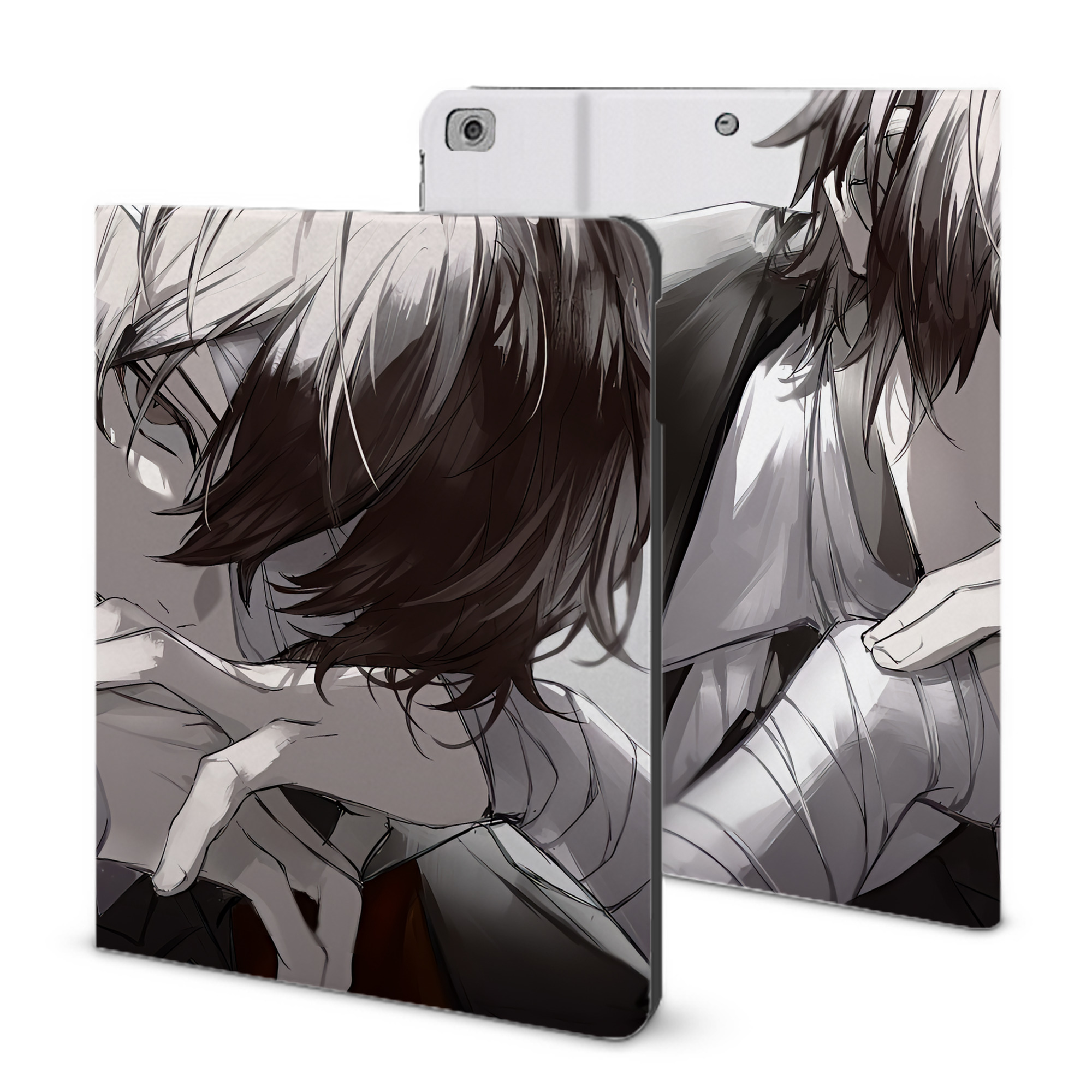 （画像用） 文豪ストレイドッグス Bungo Stray Dogs IPad ケース ブック型 PUレザー TPU 耐衝撃 軽量 薄型 ペン収納なし 全面保護 IPad 各モデル対応